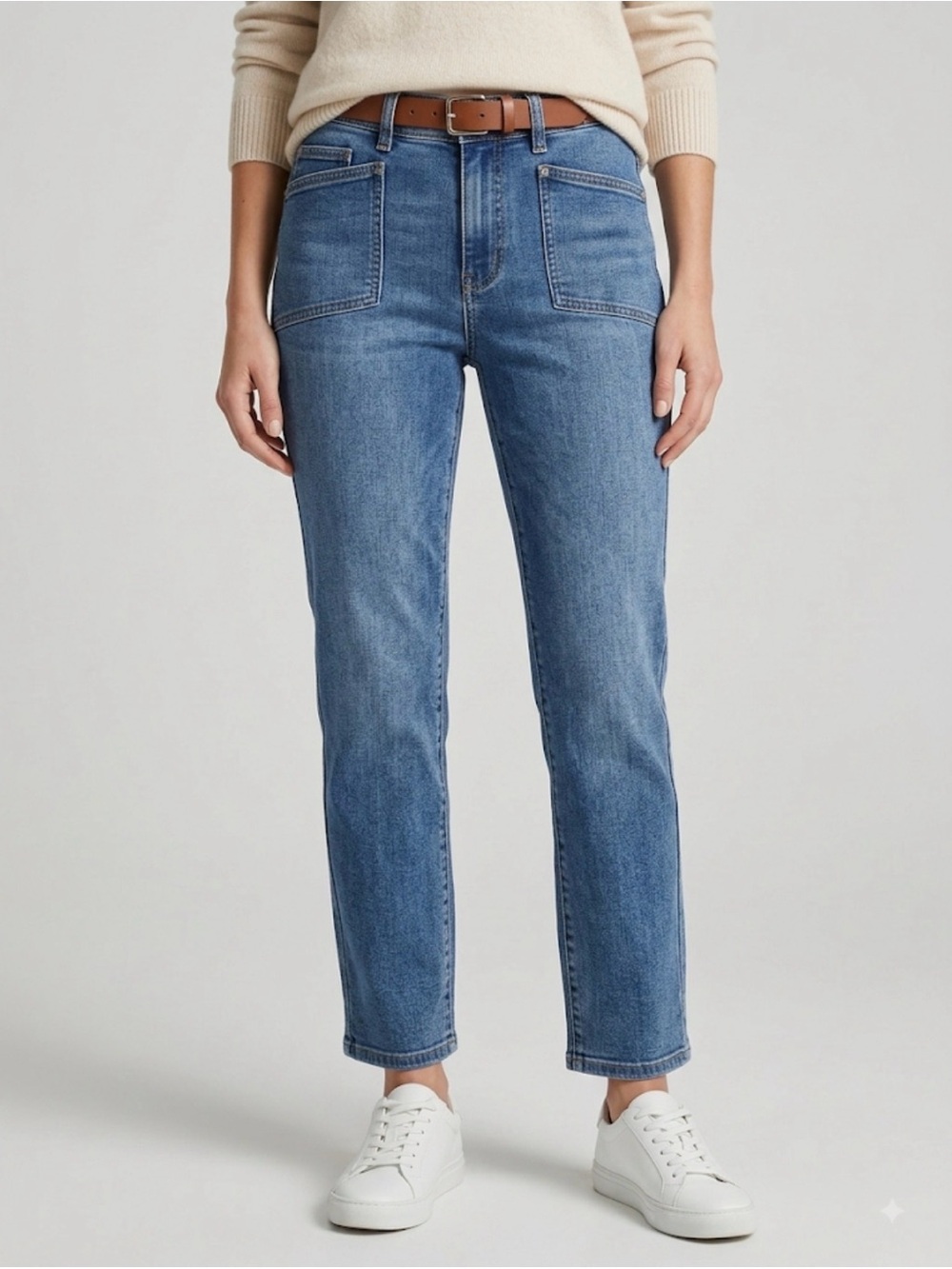 Laura High-Rise Straight Leg Women’s Jeans in Blue Denim